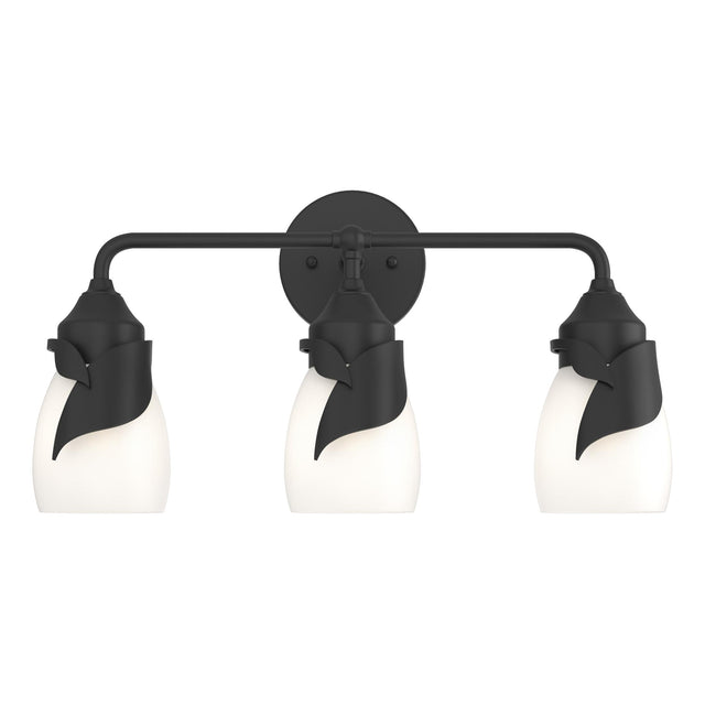 Hubbardton Forge 2022 Black Opal Glass (GG) Lapas 3-Light Bath Sconce