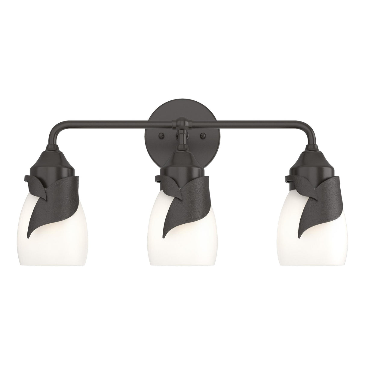Hubbardton Forge 2022 Oil Rubbed Bronze Opal Glass (GG) Lapas 3-Light Bath Sconce