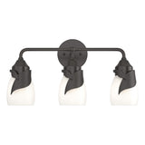 Hubbardton Forge 2022 Oil Rubbed Bronze Opal Glass (GG) Lapas 3-Light Bath Sconce