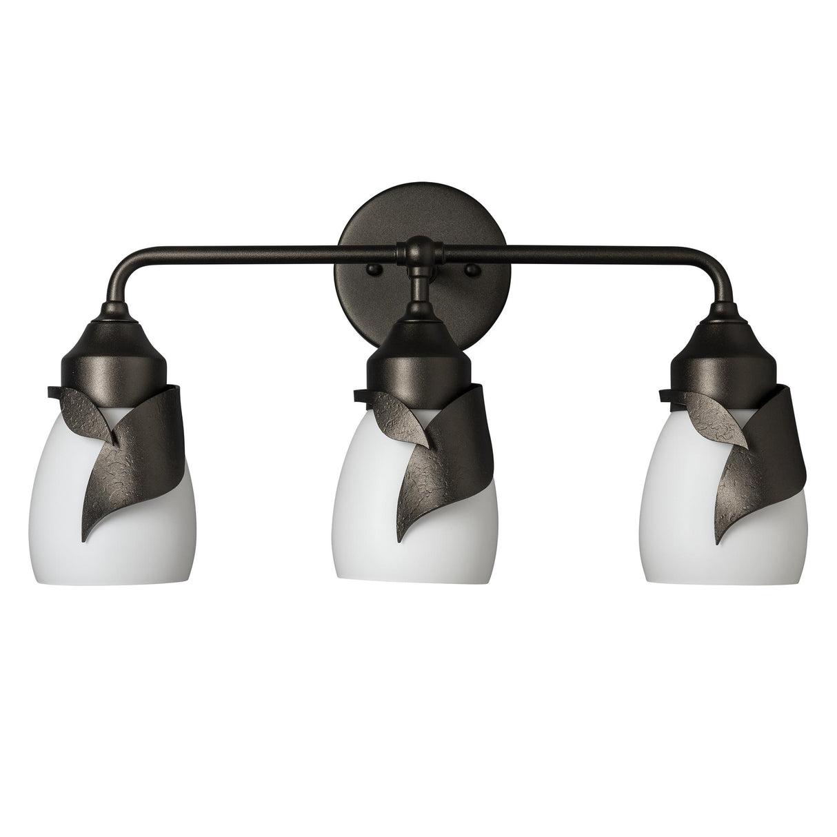 Hubbardton Forge 2022 Oil Rubbed Bronze Opal Glass (GG) Lapas 3-Light Bath Sconce