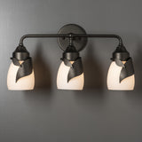 Hubbardton Forge 2022 Oil Rubbed Bronze Opal Glass (GG) Lapas 3-Light Bath Sconce