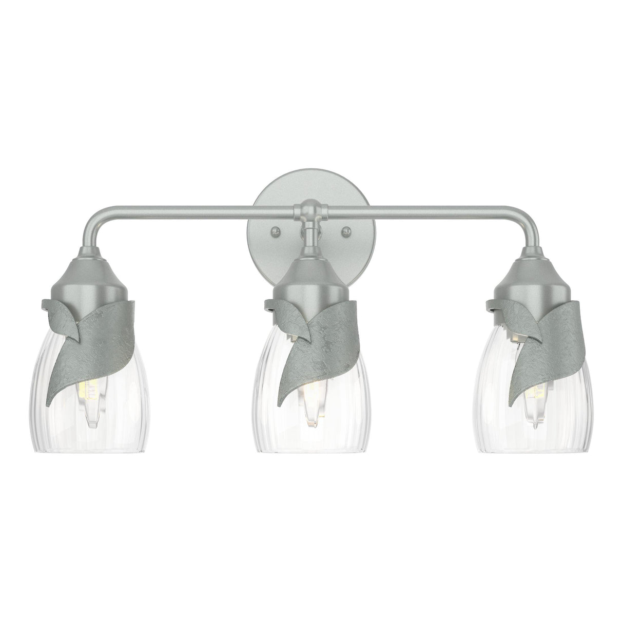 Hubbardton Forge 2022 Vintage Platinum Water Glass (LL) Lapas 3-Light Bath Sconce