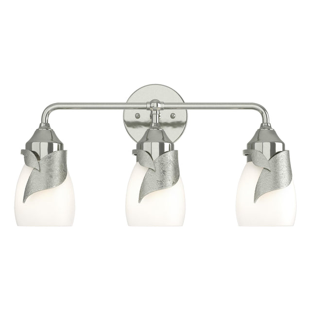 Hubbardton Forge 2022 Sterling Opal Glass (GG) Lapas 3-Light Bath Sconce
