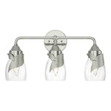 Hubbardton Forge 2022 Sterling Water Glass (LL) Lapas 3-Light Bath Sconce
