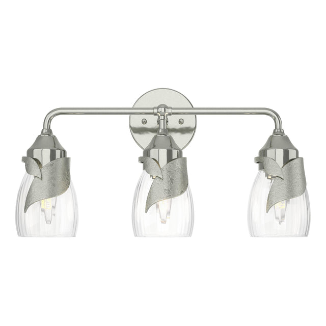 Hubbardton Forge 2022 Sterling Water Glass (LL) Lapas 3-Light Bath Sconce