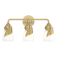 Hubbardton Forge 2022 Modern Brass Opal Glass (GG) Lapas 3-Light Bath Sconce