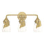 Hubbardton Forge 2022 Modern Brass Opal Glass (GG) Lapas 3-Light Bath Sconce