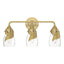 Hubbardton Forge 2022 Modern Brass Water Glass (LL) Lapas 3-Light Bath Sconce