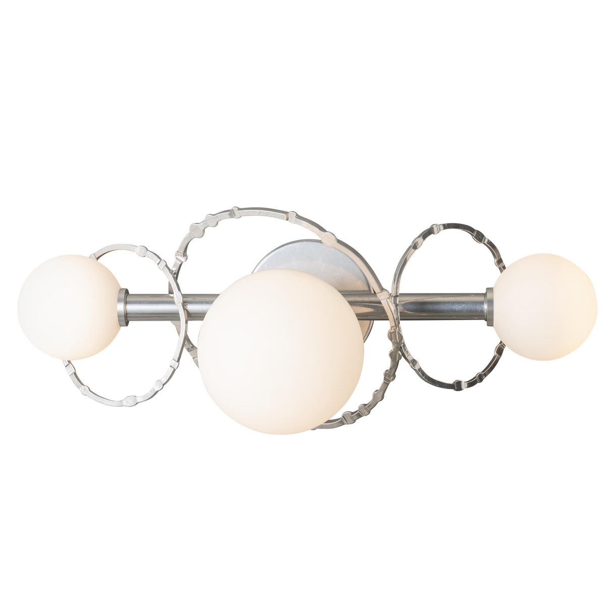 Hubbardton Forge 2022 Sterling Opal Glass (GG) Olympus 3-Light Bath Sconce