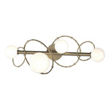 Hubbardton Forge 2022 Soft Gold Opal Glass (GG) Olympus 4-Light Bath Sconce