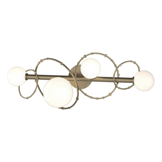 Hubbardton Forge 2022 Soft Gold Opal Glass (GG) Olympus 4-Light Bath Sconce