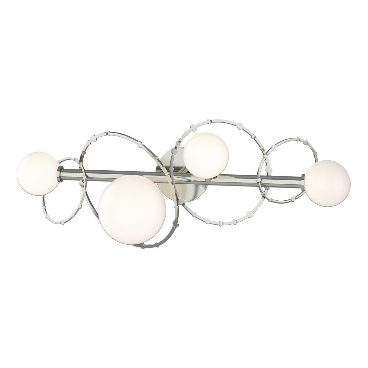 Hubbardton Forge 2022 Sterling Opal Glass (GG) Olympus 4-Light Bath Sconce