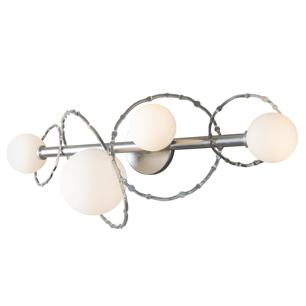 Hubbardton Forge 2022 Sterling Opal Glass (GG) Olympus 4-Light Bath Sconce