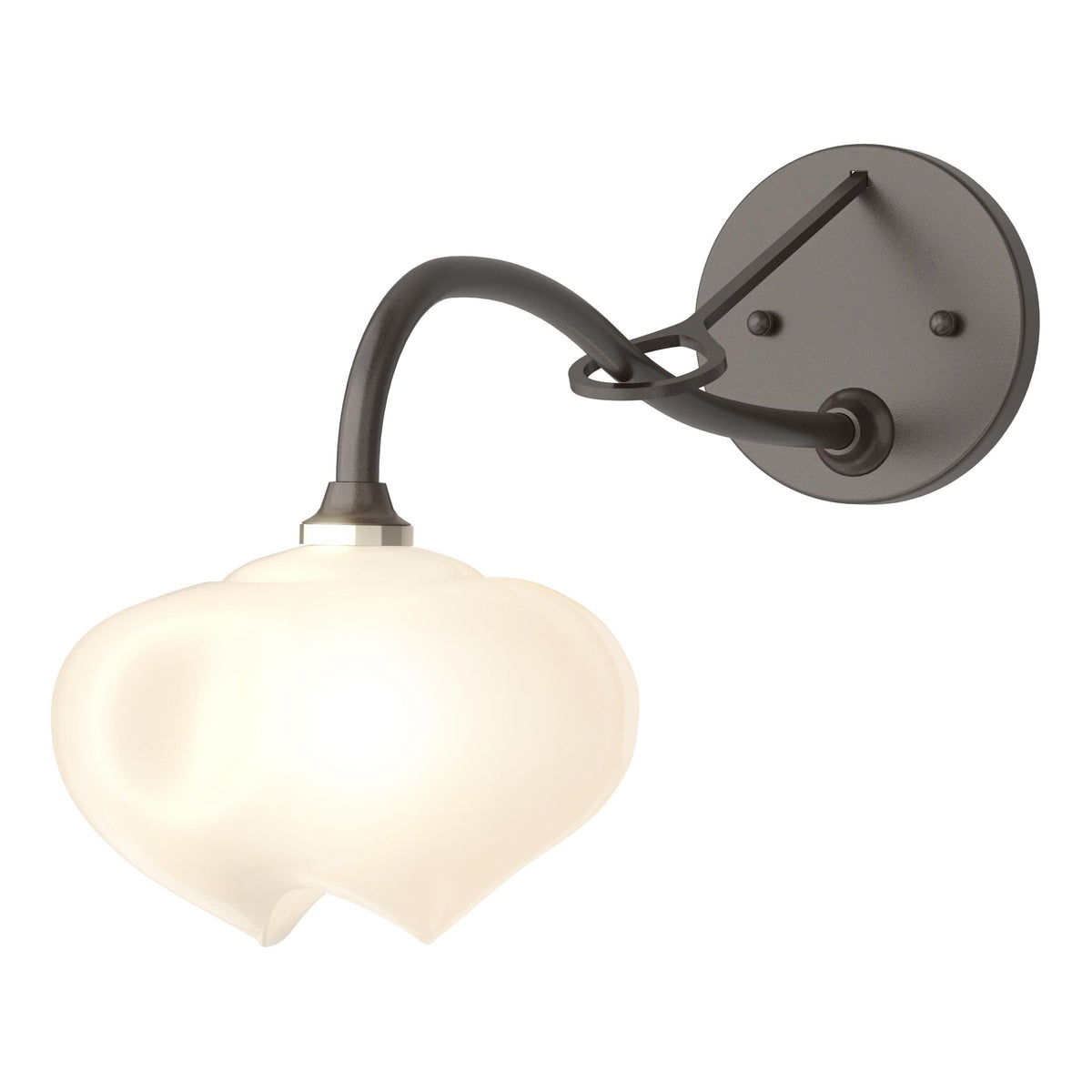 Hubbardton Forge 2022 Oil Rubbed Bronze Frosted Glass (FD) Ume 1-Light Long-Arm Sconce