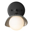 Hubbardton Forge 2022 Black Sterling Opal Glass (GG) Brooklyn 1-Light Single Shade Bath Sconce