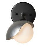 Hubbardton Forge 2022 Black Sterling Opal Glass (GG) Brooklyn 1-Light Single Shade Bath Sconce