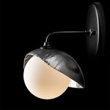 Hubbardton Forge 2022 Black Sterling Opal Glass (GG) Brooklyn 1-Light Single Shade Bath Sconce