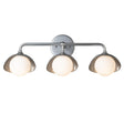 Hubbardton Forge 2022 Sterling Sterling Opal Glass (GG) Brooklyn 3-Light Single Shade Bath Sconce