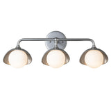 Hubbardton Forge 2022 Sterling Sterling Opal Glass (GG) Brooklyn 3-Light Single Shade Bath Sconce