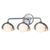 Hubbardton Forge 2022 Sterling Sterling Opal Glass (GG) Brooklyn 3-Light Single Shade Bath Sconce