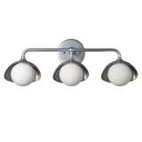 Hubbardton Forge 2022 Sterling Sterling Opal Glass (GG) Brooklyn 3-Light Single Shade Bath Sconce