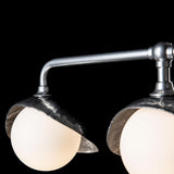 Hubbardton Forge 2022 Sterling Sterling Opal Glass (GG) Brooklyn 3-Light Single Shade Bath Sconce