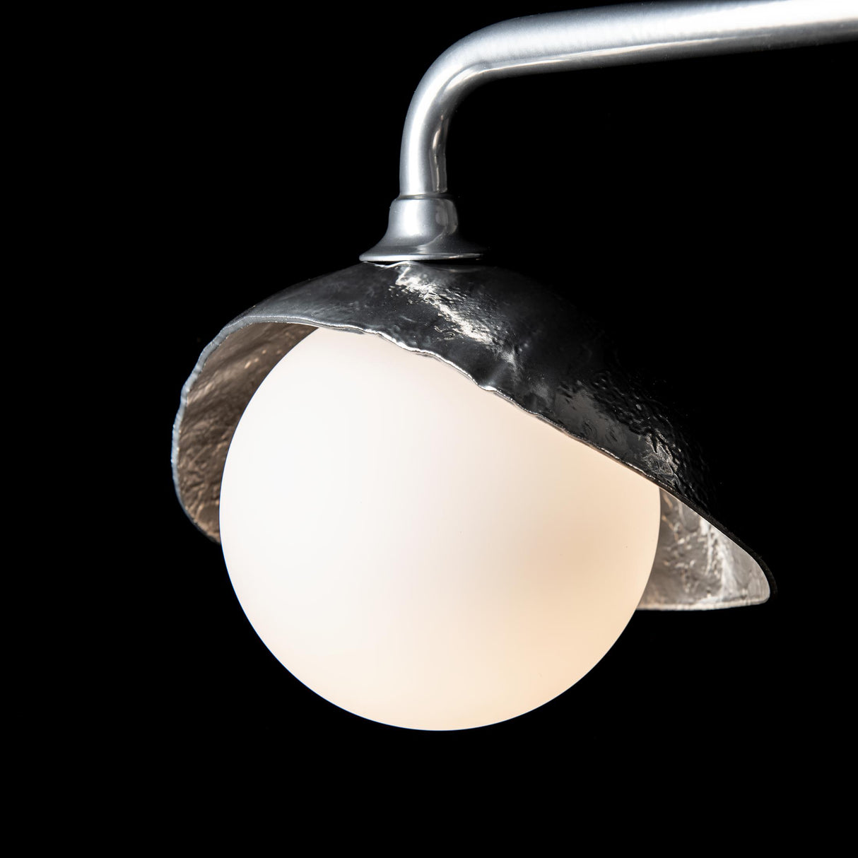 Hubbardton Forge 2022 Sterling Sterling Opal Glass (GG) Brooklyn 3-Light Single Shade Bath Sconce