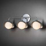 Hubbardton Forge 2022 Sterling Sterling Opal Glass (GG) Brooklyn 3-Light Single Shade Bath Sconce