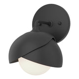 Hubbardton Forge 2022 Black Black Opal Glass (GG) Brooklyn 1-Light Double Shade Bath Sconce