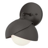 Hubbardton Forge 2022 Oil Rubbed Bronze Oil Rubbed Bronze Opal Glass (GG) Brooklyn 1-Light Double Shade Bath Sconce