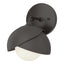 Hubbardton Forge 2022 Oil Rubbed Bronze Oil Rubbed Bronze Opal Glass (GG) Brooklyn 1-Light Double Shade Bath Sconce