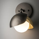 Hubbardton Forge 2022 Oil Rubbed Bronze Modern Brass Opal Glass (GG) Brooklyn 1-Light Double Shade Bath Sconce