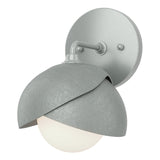 Hubbardton Forge 2022 Vintage Platinum Vintage Platinum Opal Glass (GG) Brooklyn 1-Light Double Shade Bath Sconce