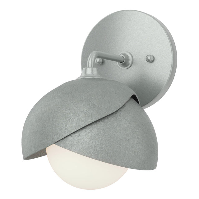Hubbardton Forge 2022 Vintage Platinum Vintage Platinum Opal Glass (GG) Brooklyn 1-Light Double Shade Bath Sconce