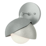 Hubbardton Forge 2022 Vintage Platinum Sterling Opal Glass (GG) Brooklyn 1-Light Double Shade Bath Sconce