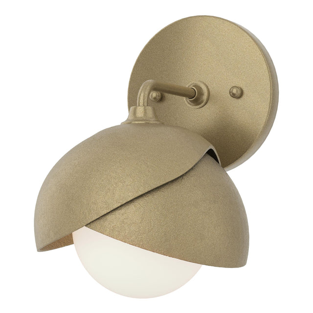 Hubbardton Forge 2022 Soft Gold Soft Gold Opal Glass (GG) Brooklyn 1-Light Double Shade Bath Sconce