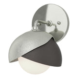 Hubbardton Forge 2022 Sterling Oil Rubbed Bronze Opal Glass (GG) Brooklyn 1-Light Double Shade Bath Sconce