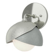 Hubbardton Forge 2022 Sterling Vintage Platinum Opal Glass (GG) Brooklyn 1-Light Double Shade Bath Sconce