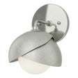 Hubbardton Forge 2022 Sterling Sterling Opal Glass (GG) Brooklyn 1-Light Double Shade Bath Sconce