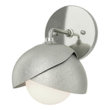 Hubbardton Forge 2022 Sterling Sterling Opal Glass (GG) Brooklyn 1-Light Double Shade Bath Sconce