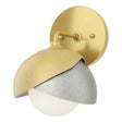 Hubbardton Forge 2022 Modern Brass Sterling Opal Glass (GG) Brooklyn 1-Light Double Shade Bath Sconce
