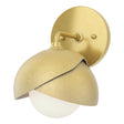 Hubbardton Forge 2022 Modern Brass Modern Brass Opal Glass (GG) Brooklyn 1-Light Double Shade Bath Sconce