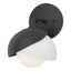 Hubbardton Forge 2022 Black White Opal Glass (GG) Brooklyn 1-Light Double Shade Bath Sconce