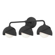 Hubbardton Forge 2022 Black Black Opal Glass (GG) Brooklyn 3-Light Double Shade Bath Sconce