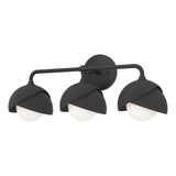 Hubbardton Forge 2022 Black Black Opal Glass (GG) Brooklyn 3-Light Double Shade Bath Sconce