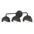 Hubbardton Forge 2022 Black Oil Rubbed Bronze Opal Glass (GG) Brooklyn 3-Light Double Shade Bath Sconce