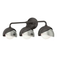 Hubbardton Forge 2022 Oil Rubbed Bronze Sterling Opal Glass (GG) Brooklyn 3-Light Double Shade Bath Sconce