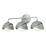 Hubbardton Forge 2022 Vintage Platinum Vintage Platinum Opal Glass (GG) Brooklyn 3-Light Double Shade Bath Sconce