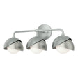 Hubbardton Forge 2022 Vintage Platinum Sterling Opal Glass (GG) Brooklyn 3-Light Double Shade Bath Sconce