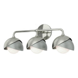 Hubbardton Forge 2022 Sterling Vintage Platinum Opal Glass (GG) Brooklyn 3-Light Double Shade Bath Sconce